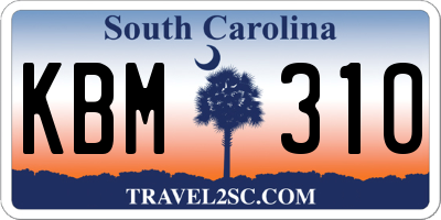 SC license plate KBM310