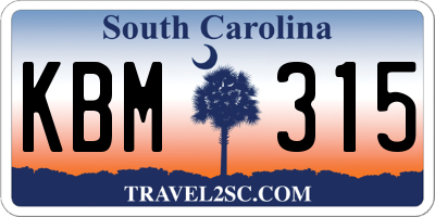 SC license plate KBM315