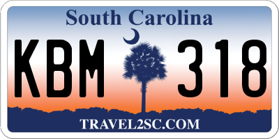SC license plate KBM318