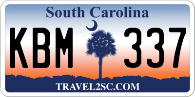SC license plate KBM337