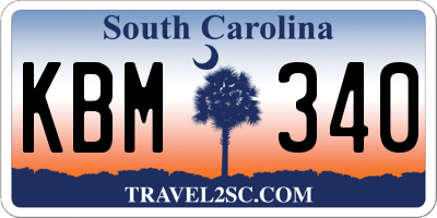 SC license plate KBM340