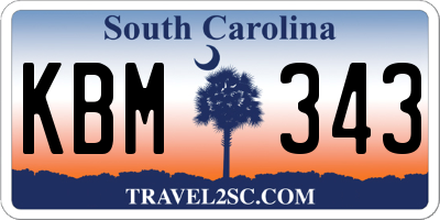 SC license plate KBM343