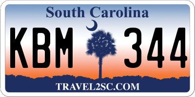 SC license plate KBM344