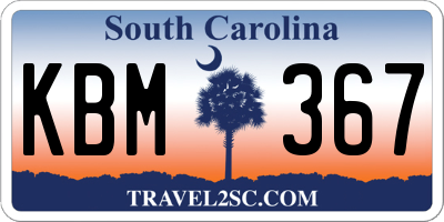 SC license plate KBM367