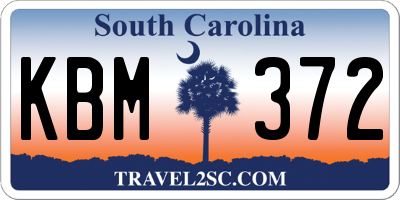 SC license plate KBM372