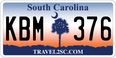 SC license plate KBM376