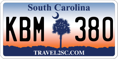SC license plate KBM380