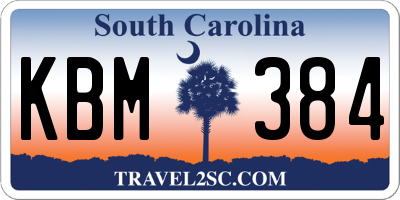 SC license plate KBM384