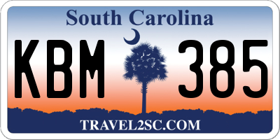 SC license plate KBM385