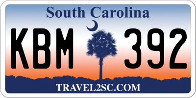 SC license plate KBM392