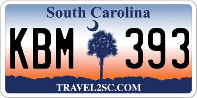SC license plate KBM393
