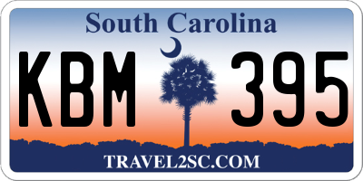SC license plate KBM395