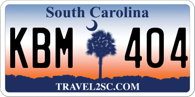 SC license plate KBM404