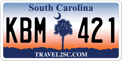 SC license plate KBM421