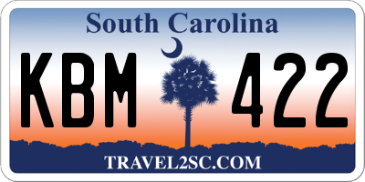SC license plate KBM422