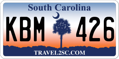 SC license plate KBM426