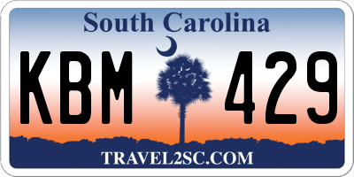 SC license plate KBM429