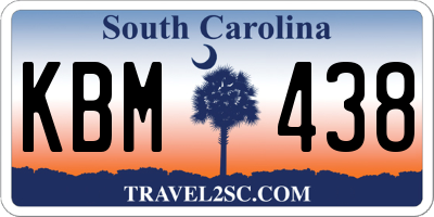 SC license plate KBM438