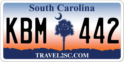 SC license plate KBM442