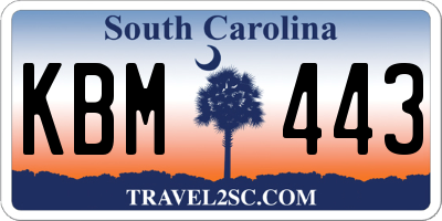 SC license plate KBM443
