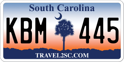 SC license plate KBM445