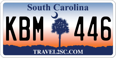 SC license plate KBM446