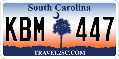 SC license plate KBM447