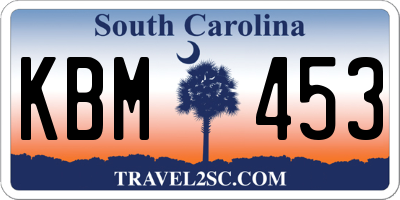 SC license plate KBM453