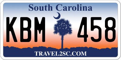 SC license plate KBM458
