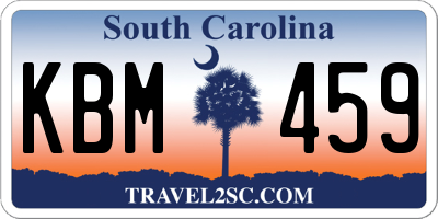 SC license plate KBM459