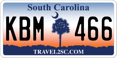 SC license plate KBM466
