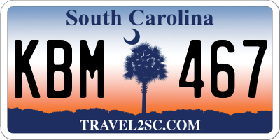 SC license plate KBM467