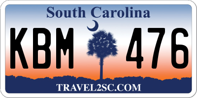 SC license plate KBM476