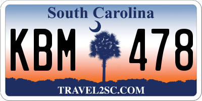 SC license plate KBM478