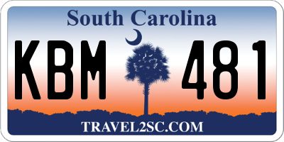 SC license plate KBM481