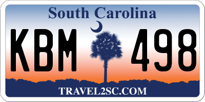 SC license plate KBM498