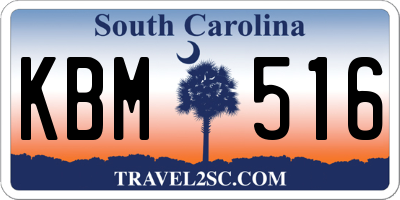 SC license plate KBM516