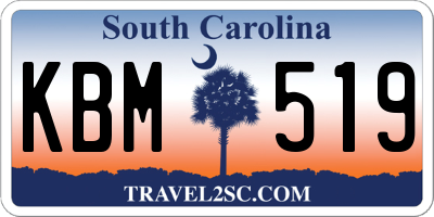 SC license plate KBM519