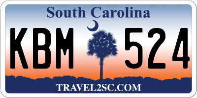 SC license plate KBM524