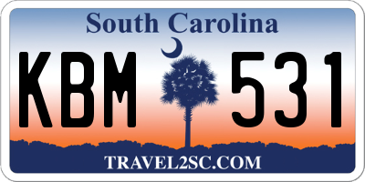 SC license plate KBM531