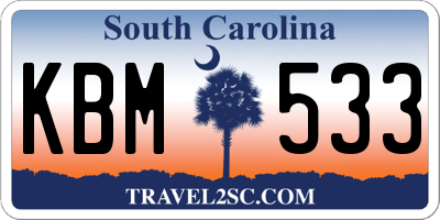 SC license plate KBM533