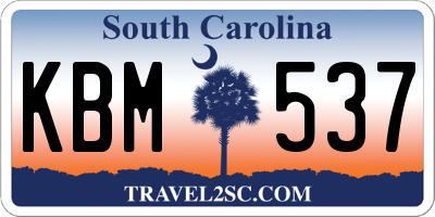 SC license plate KBM537