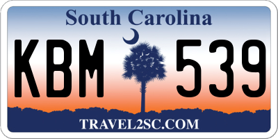 SC license plate KBM539