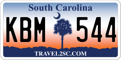 SC license plate KBM544