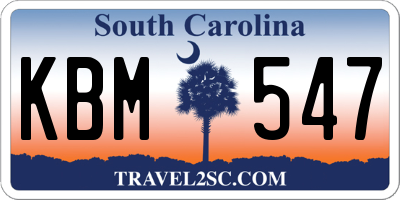 SC license plate KBM547
