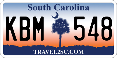SC license plate KBM548