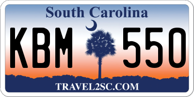 SC license plate KBM550
