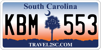 SC license plate KBM553