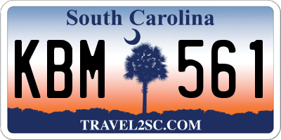 SC license plate KBM561