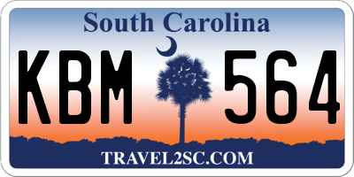SC license plate KBM564